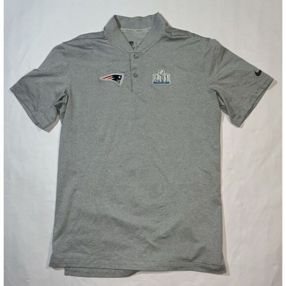 Nike Dri-Fit NFL New England Patriots Super Bowl LII 52 OnField Polo Shirt Sz S